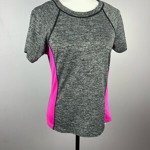 Guilty Grey Pink Short Sleeve Crew Neck Active Tee Large